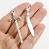 Picture of Zinc Based Alloy Pendants Antique Silver Color Sword 3D