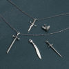 Picture of Zinc Based Alloy Pendants Antique Silver Color Sword 3D