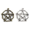 Picture of Zinc Based Alloy Charms Multicolor Pentagram Star Hollow 28mm x 26mm