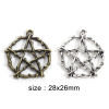 Picture of Zinc Based Alloy Charms Multicolor Pentagram Star Hollow 28mm x 26mm