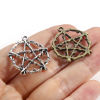 Picture of Zinc Based Alloy Charms Multicolor Pentagram Star Hollow 28mm x 26mm