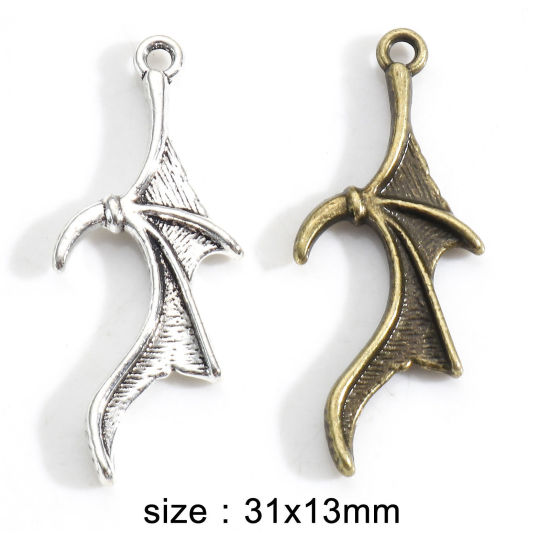 Picture of Zinc Based Alloy Halloween Charms Multicolor Halloween Bat Animal Wing 31mm x 13mm