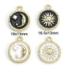 Picture of Zinc Based Alloy Galaxy Charms Gold Plated Multicolor Sun Moon Enamel