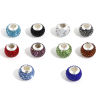Imagen de Arcilla Granos del Encanto del Agujero Grande del Estilo Europeo Multicolor Ronda Con Brillantito 13mm Dia., Agujero: Aprox 4.5mm, 10 Unidades