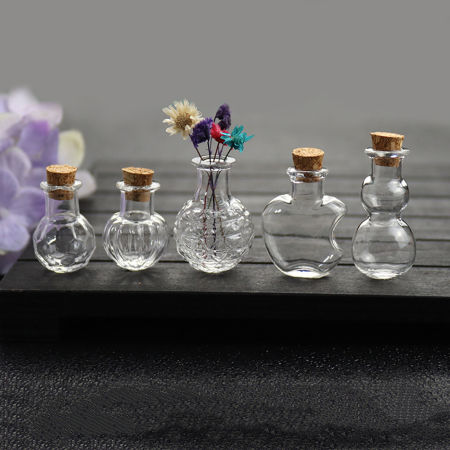 2 Stück Glaskugel Flasche Für Ohrring Ring Halskette Transparent
