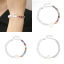 Image de Bracelets en 304 Acier Inoxydable Argent Mat Imitation Perles 17cm long, 1 Pièce