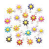 Picture of 304 Stainless Steel Flora Collection Charms Silver Tone Daisy Flower Enamel 10mm x 7mm