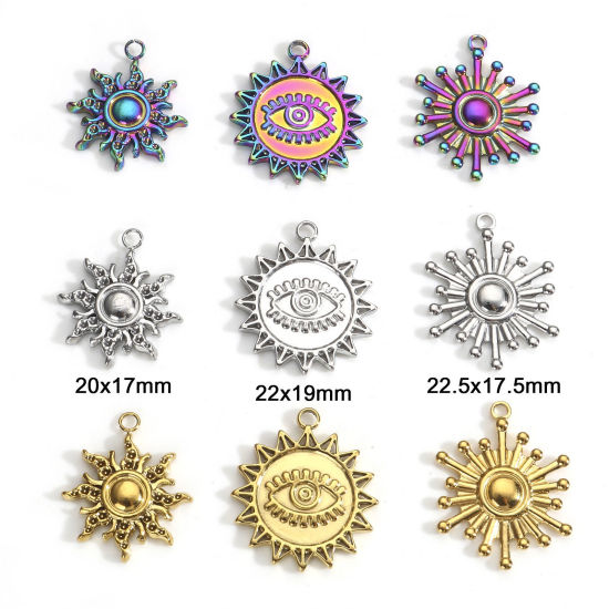 Изображение 304 Нержавеющая Сталь галактика Подвески Солнце Разноцветный 3 ШТ