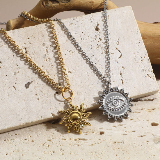 Изображение 304 Нержавеющая Сталь галактика Подвески Солнце Разноцветный 3 ШТ