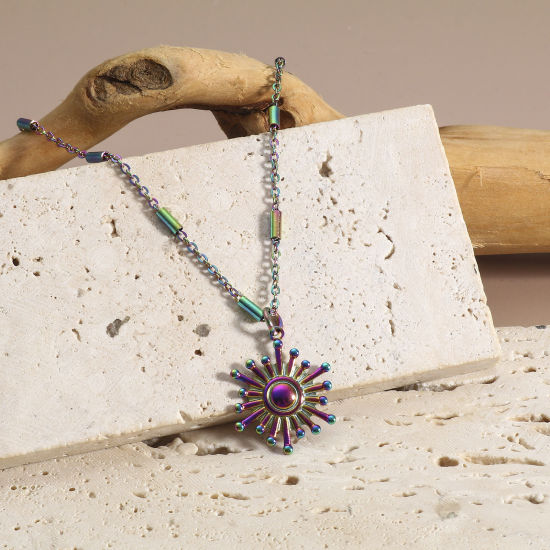 Изображение 304 Нержавеющая Сталь галактика Подвески Солнце Разноцветный 3 ШТ