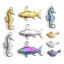 Immagine di 304 Acciaio Inossidabile Charms Pesce Multicolore Cavalluccio Marino 3 Pz