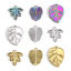 Image de Breloques en 304 Acier Inoxydable Feuille Multicolore 3 Pcs
