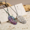 Picture of 304 Stainless Steel Charms Multicolor Leaf Feather