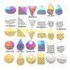Picture of 304 Stainless Steel Geometry Series Charms Multicolor Geometric Texture