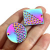 Picture of 304 Stainless Steel Geometry Series Charms Multicolor Geometric Texture