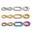 Image de 3 Pcs Connecteurs Pendentifs Breloques en 304 Acier Inoxydable Placage sous Vide Multicolore Ovale Symbole"Infini" Creux