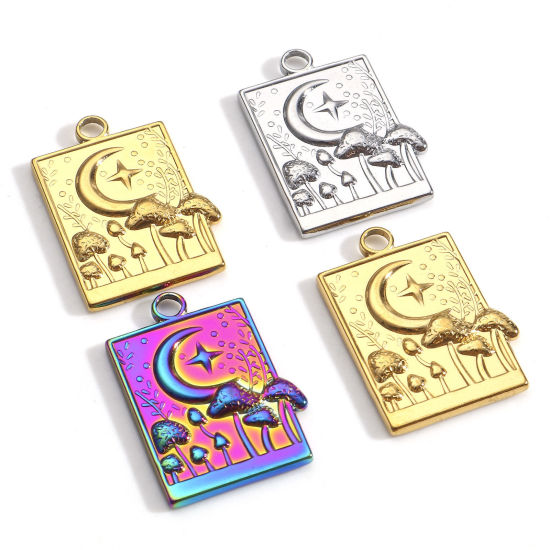 Picture of 304 Stainless Steel Charms Multicolor Half Moon Mushroom