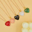 Imagen de Cristal Elegante Collar con Colgante Chapado en Oro Multicolor Corazón Envuelto 1 Unidad