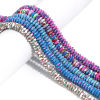 Picture of Polymer Clay Beads For DIY Jewelry Making Saucer Multicolor Flower Pattern About 9mm Dia