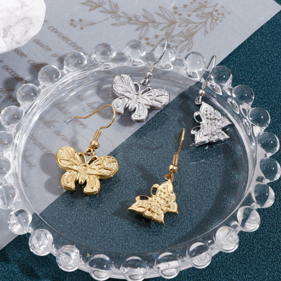 Изображение Экологически чистое вакуумное покрытие 304 Нержавеющая Сталь Насекомое Подвески Бабочка Разноцветный 3 ШТ