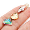 Bild von Umweltfreundliche Vakuumbeschichtung 304 Edelstahl Valentinstag Charms Herz Bunt Cabochon Fassung 3 Stück