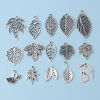 Imagen de Zamak Colgantes Charms Plata Antigua Hoja Pluma 20 Unidades