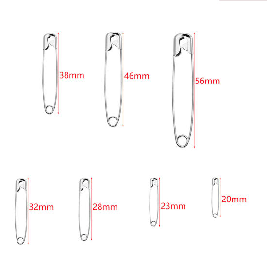 Picture of 304 Stainless Steel Safety Pin Brooches Silver Tone