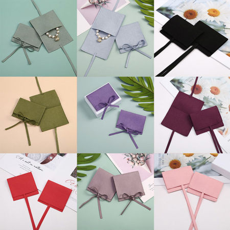 PU Cuoio Scatola per Gioielli Multicolore Busta Scamosciato 1 Pz