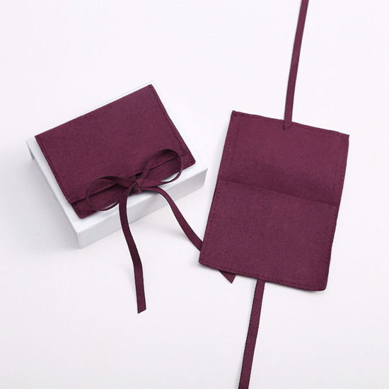 Image de Sachets à Bijoux en PU Cuir Multicolore Enveloppe Suédine 1 Pièce