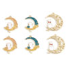 Imagen de Zamak Galaxia Colgantes Charms Chapado en Oro Luna Media Gato Esmalte 10 Unidades