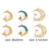 Imagen de Zamak Galaxia Colgantes Charms Chapado en Oro Luna Media Gato Esmalte 10 Unidades