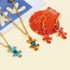 Imagen de Zamak Colgantes Charms Chapado en Oro Multicolor Lagarto Esmalte 27mm x 14mm, 10 Unidades