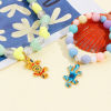 Imagen de Zamak Colgantes Charms Chapado en Oro Multicolor Lagarto Esmalte 27mm x 14mm, 10 Unidades