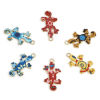 Imagen de Zamak Colgantes Charms Chapado en Oro Multicolor Lagarto Esmalte 27mm x 14mm, 10 Unidades