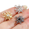 Imagen de Zamak Halloween Colgantes Charms Multicolor Halloween Telaraña 16mm x 15mm, 10 Unidades