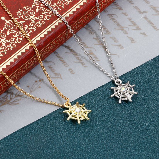 Immagine di Lega di Zinco Halloween Charms Multicolore Ragnatela 16mm x 15mm, 10 Pz