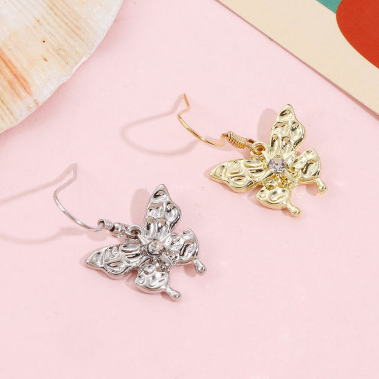 Immagine di Lega di Zinco Charms Multicolore Farfalla Trasparente Strass 18mm x 16mm, 10 Pz