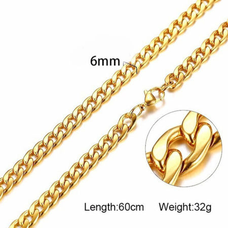 Bild von Großhandel Panzerkette Kette Halskette, Bunt 304 Edelstahl, Unisex Minimalistisch Geschenk Schmuck für Einzelhändler, 1 Strang