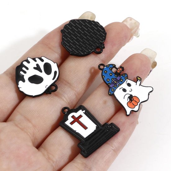 Bild von Zinklegierung Halloween Charms Bunt Emaille 10 Stück