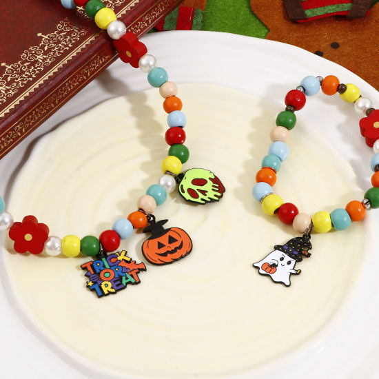 Bild von Zinklegierung Halloween Charms Bunt Emaille 10 Stück