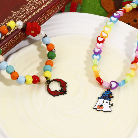 Bild von Zinklegierung Halloween Charms Bunt Emaille 10 Stück