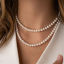 Picture of Stainless Steel & Acrylic Elegant Beaded Necklace 14K Gold Color Imitation Pearl