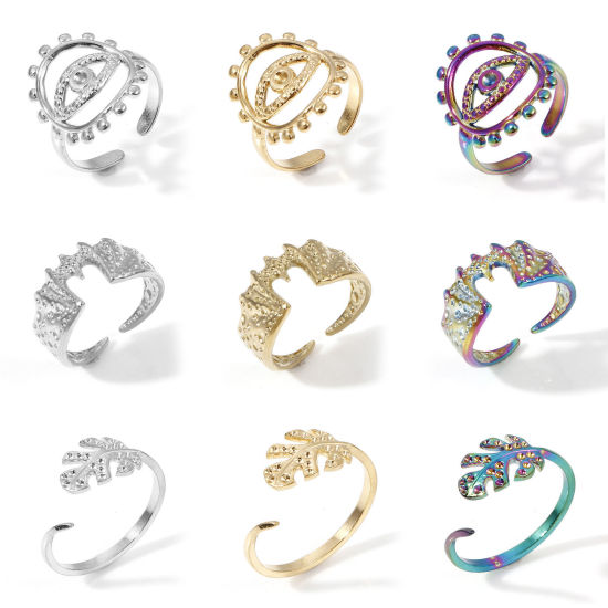 Picture of 304 Stainless Steel Open Rings Multicolor