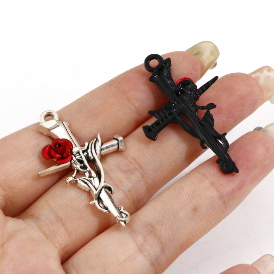 Immagine di Lega di Zinco Religione Ciondoli Croce 3.8cm x 2.3cm, 10 Pz