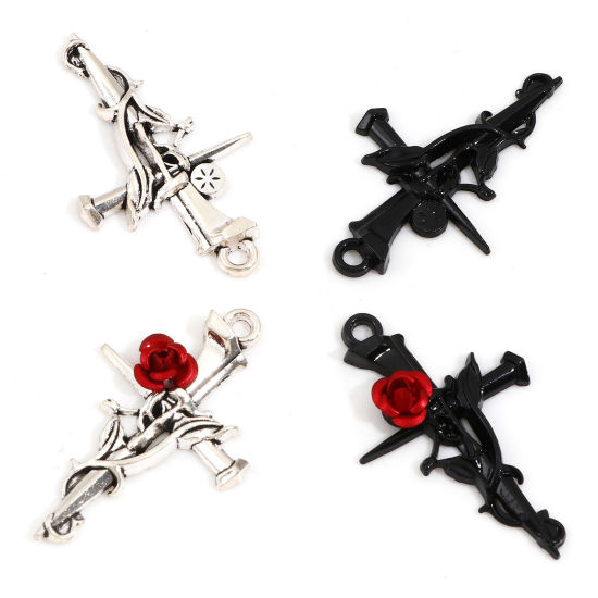 Immagine di Lega di Zinco Religione Ciondoli Croce 3.8cm x 2.3cm, 10 Pz