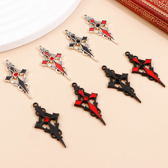 Picture of Zinc Based Alloy Religious Pendants Multicolor Cross Enamel 2.2cm Dia.