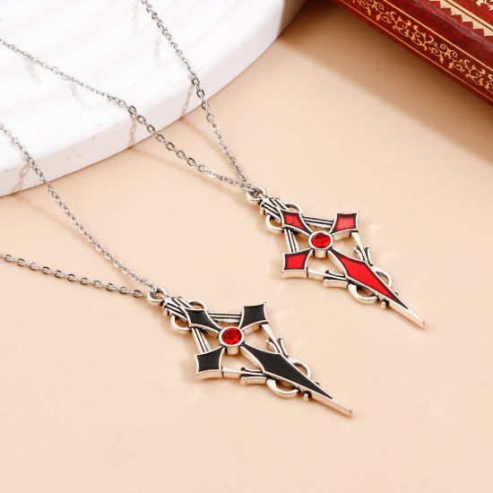 Picture of Zinc Based Alloy Religious Pendants Multicolor Cross Enamel 2.2cm Dia.