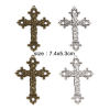 Imagen de Zamak Religión Colgantes Multicolor Cruz Flor de vid 7.4cm x 5.3cm, 5 Unidades