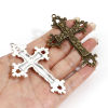 Imagen de Zamak Religión Colgantes Multicolor Cruz Flor de vid 7.4cm x 5.3cm, 5 Unidades