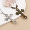 Imagen de Zamak Religión Colgantes Multicolor Cruz Flor de vid 7.4cm x 5.3cm, 5 Unidades